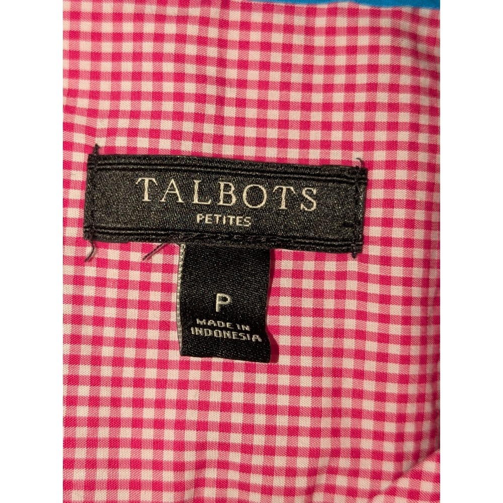 Talbots Petites Red Gingham Button Down Shirt Lon… - image 2